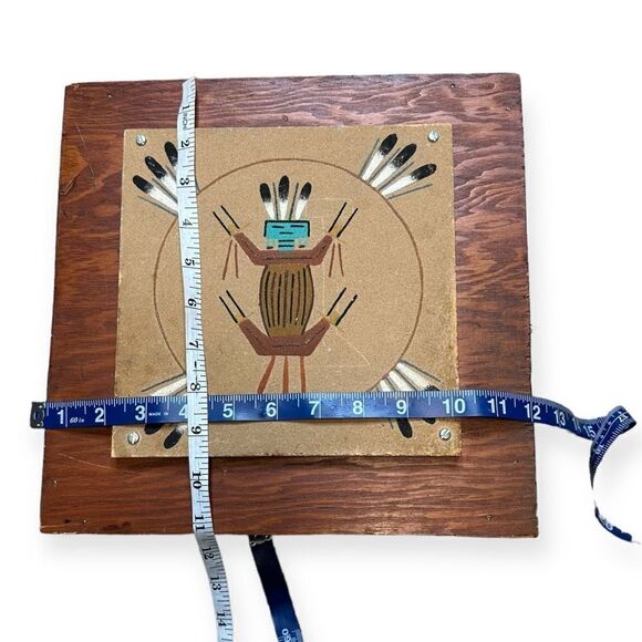 Home Brown Hand Painted Tribal Wall Mount Wooden Key Storage Box Cabinet OS - Picture 6 of 6